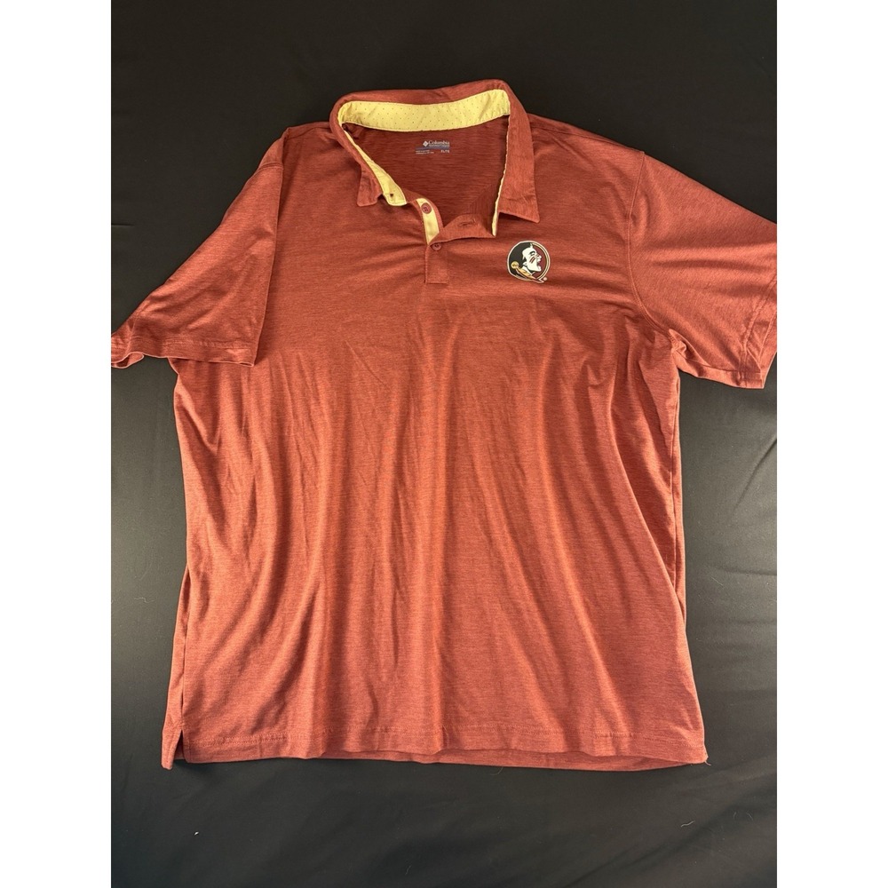 Columbia Men's Polo Shirt, Red FSU Seminoles, XL